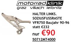HALTER LINKS. SOZIUSFUSSRASTE VFR750 Baujahr 90-96 statt €232 nur €90 HALTER LINKS. SOZIUSFUSSRASTE VFR750 Baujahr 90-96 statt €232 nur €90