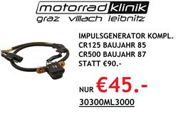 IMPULSGENERATOR KOMPL. CR125 BAUJAHR 85 CR500 BAUJAHR 87 STATT €90.- NUR €45.- IMPULSGENERATOR KOMPL. CR125 BAUJAHR 85 CR500 BAUJAHR 87 STATT €90.- NUR €45.-
