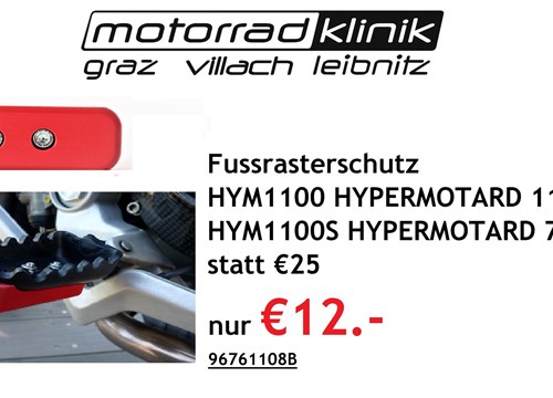 Fussrasterschutz HYM1100 , HYPERMOTARD 1100 EVO , HYM1100S , HYPERMOTARD 796 rot statt €25 nur €12.-