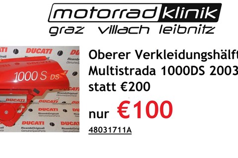 Marke: Ducati Artikelname: Oberer Verkleidungshälfte  rot Multistrada 1000DS  statt €200 nur €100 