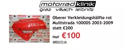 Oberer Verkleidungshälfte  rot Multistrada 1000DS  statt €200 nur €100  Oberer Verkleidungshälfte  rot Multistrada 1000DS  statt €200 nur €100