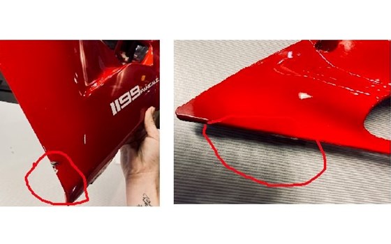 Verkleidungssatz rot 1199 Panigale  2012-2015 1299 Panigale 2015-2018 für beides €150 Neu Preis wäre  €760 (kleine Mängel siehe Fotos). - Bild 2
