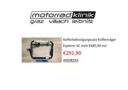 Kofferbefestigungssatz Kofferträger Explorer XC statt €485,90,- nur €291,90,-  Kofferbefestigungssatz Kofferträger Explorer XC statt €485,90,- nur €291,90,-