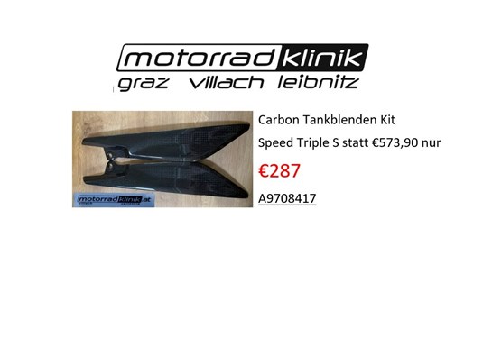 Triumph Carbon Tankblenden Kit Speed Triple S ab FIN867685 statt €573,90,- nur €287,00,-