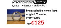 Bremsscheibe vorne links original Yamaha  statt €250 nur €125 genaueres siehe Beschreibung  Bremsscheibe vorne links original Yamaha  statt €250 nur €125 genaueres siehe Beschreibung