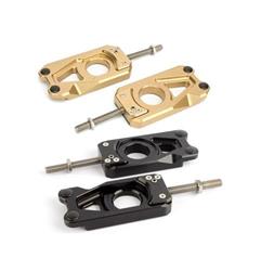 GILLES-Kettenspanner TCA.GT, CNC gefräst, in schwarz eloxiert, für alle Yamaha YZF-R6 `06-`16