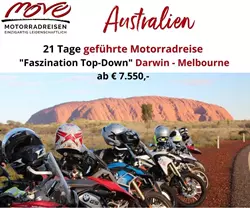 Geführte Motorradtour Australien - 21 Tage  "Faszination Top-Down" Geführte Motorradtour Australien - 21 Tage  "Faszination Top-Down"