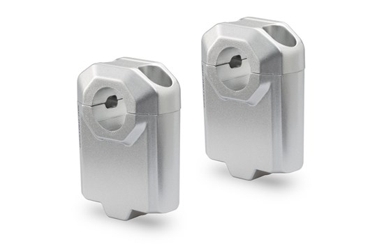 Lenkererhöhung für Ø 22 mm Lenker. H=50 mm. Silbern. - Bild 1