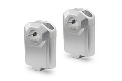 Lenkererhöhung für Ø 22 mm Lenker. H=50 mm. Silbern.