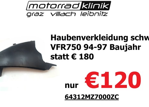 Haubenverkleidung schwarz VFR750 94-97 Baujahr statt € 180 nur €120