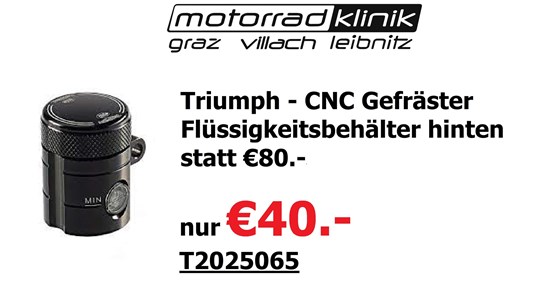 Triumph  Triumph - CNC Gefräster Flüssigkeitsbehälter hinten statt €80 nur €36