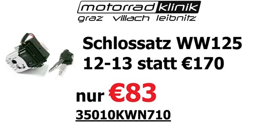 Honda Schlossatz WW125 12-13 statt €170 nur €85