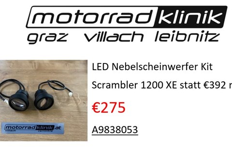 Marke: Triumph Artikelname: LED Nebelscheinwerfer Kit Scrambler 1200 XE statt €392 nur €275