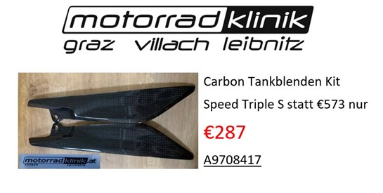 Triumph Carbon Tankblenden Kit Speed Triple S statt €573 nur €287