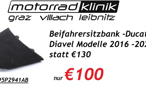 Marke: Ducati Artikelname: Beifahrersitzbank Ducati Diavel Modelle  2016 -2022 statt €130 nur €100