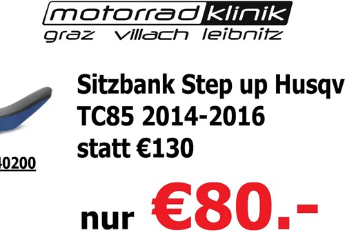 Sitzbank Step up Husqvarna TC85 2014-2016 statt €130 nur €80.-