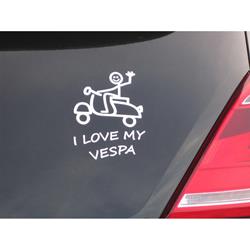 Aufkleber mit Motiv "I love my Vespa"