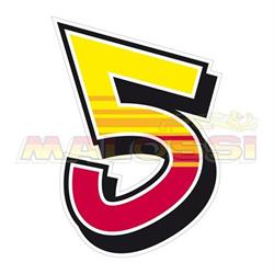 Aufkleber MALOSSI mit Motiv Startnummer "5", by ENKO4