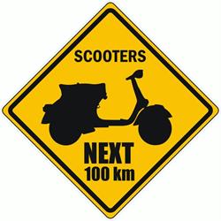 Aufkleber mit Motiv "Scooters next 100km"