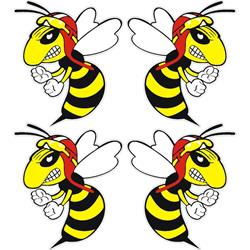 Aufkleber mit Motiv Mini-"böse Wespe"