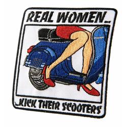 Aufnäher mit Motiv "real women kick their scooters!"