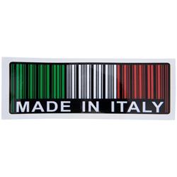 Aufkleber mit Motiv Barcode, "Made in Italy"
