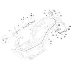 Kabelbinder Sitzbankentriegelung 102 mm (d) 2,5mm, PIAGGIO für Vespa GTS/GTS Super/GTV 125-300ccm ('14-)