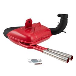 Rennauspuff SIP ROAD 3.0 Sport Optik, Stahl rot, Farbe (ESD): chrom für Vespa 125 VNA-TS/150 VBA-T4/PX80-150/PE/Lusso