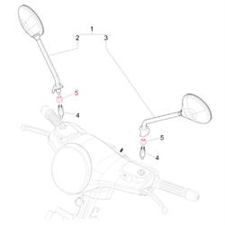 Mutter, Feingewinde für Spiegeladapter für PIAGGIO