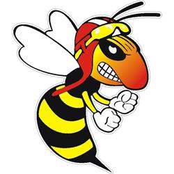 Aufkleber mit Motiv "wütende Wespe"