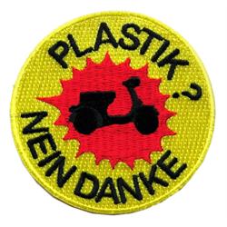 Aufnäher mit Motiv "PLASTIK? NEIN DANKE"
