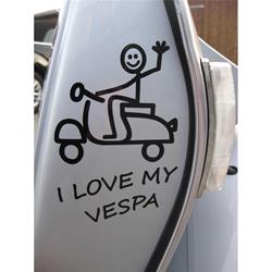 Aufkleber mit Motiv "I love my Vespa"
