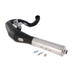 Rennauspuff RZ EVO 2000, Stahl schwarz, Dämpfer: Edelstahl Farbe (ESD): silber für Vespa 125 GT/GTR/TS/150 GL/Sprint/V/PX80-150/PE/Lusso/Cosa 1