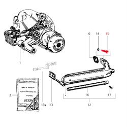 Schraube für PIAGGIO Krümmer/Dämpfer Auspuff Banane M8x29 mm für Vespa ET3