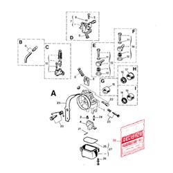 Dichtsatz Vergaser DELL'ORTO für Vergaser SHA 10/12/13, 154757 - 5254000 77 für PIAGGIO CIAO/PX/SI/Bravo/Superbravo/Grillo/Boss