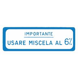 Aufkleber mit Motiv Usare Miscela al 6% für Vespa 150 GS