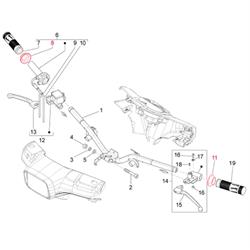 Chromring Griffe, links oder rechts, PIAGGIO für Vespa LX/LXV/S/Primavera/Sprint 50-150ccm