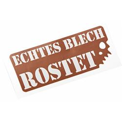 Aufkleber mit Motiv "echtes Blech rostet"