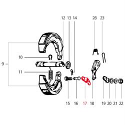Plättchen LML, Bremsarm, hinten, SF514-1584 für LML Star 125-200 4T/Star Deluxe 125-150 4S/Speedy