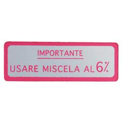 Aufkleber mit Motiv Usare Miscela al 6% für Vespa 150 GS