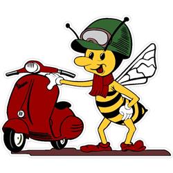Aufkleber mit Motiv Vespa Wespe Motorroller