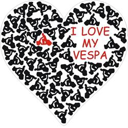 Aufkleber mit Motiv "I love my Vespa" Motorroller