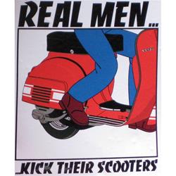 Aufnäher mit Motiv "real men kick their scooters!"