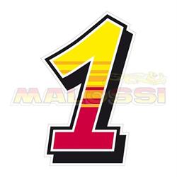 Aufkleber MALOSSI mit Motiv Startnummer "1", by ENKO4