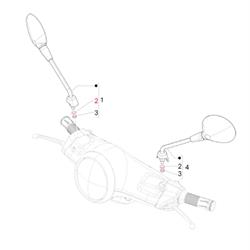 Sternscheibe Spiegel, PIAGGIO für Vespa Primavera/Sprint 50-150ccm