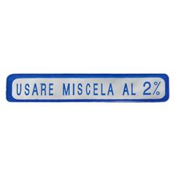 Aufkleber mit Motiv Usare Miscela al 2% für Vespa 50-125/PV/ET3/ 125 VNB-TS/150 VBA-Super/Rally/PX/PE