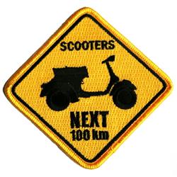 Aufnäher mit Motiv "Scooters next 100km"