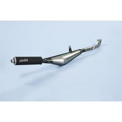 Rennauspuff POLINI Country 200.0045, Stahl klarlackiert, Dämpfer: Aluminium Farbe (ESD): schwarz für PIAGGIO Ciao/PX/Bravo 50ccm 2T AC