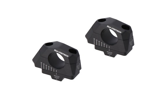 Lenkerverlegung variabel für Ø32 Lenker. H=30 mm. Verlegung 5/10/15/20/25/30 mm. Schwarz. - Bild 1