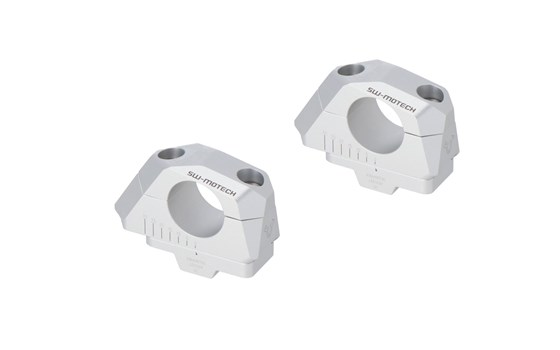 Lenkerverlegung variabel für Ø32 Lenker. H=30 mm. Verlegung 5/10/15/20/25/30 mm. Silbern. - Bild 1